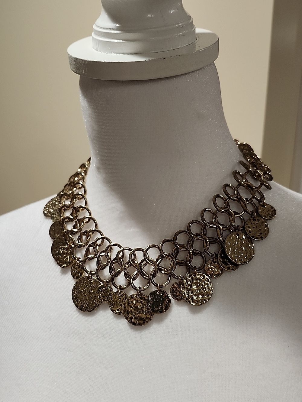 Gold-Tone Statement Disc Choker Necklace & Bracelet